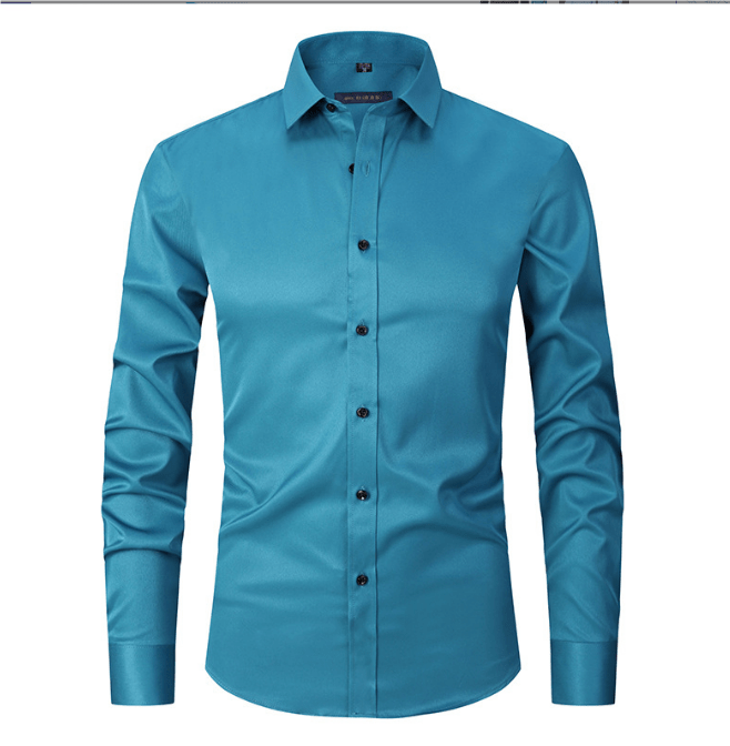 Slim Fit Langarmhemd für Männer Bügelfrei