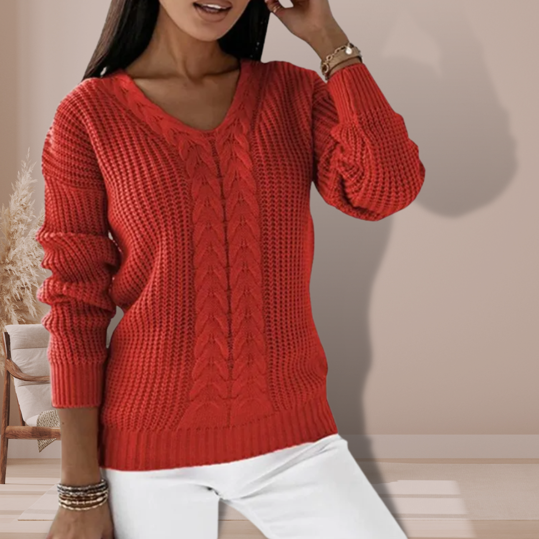 Weicher Strickpullover Damen Winter