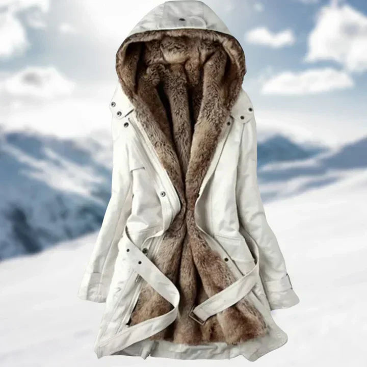 Langer Damenwintermantel mit Stilvollem Design