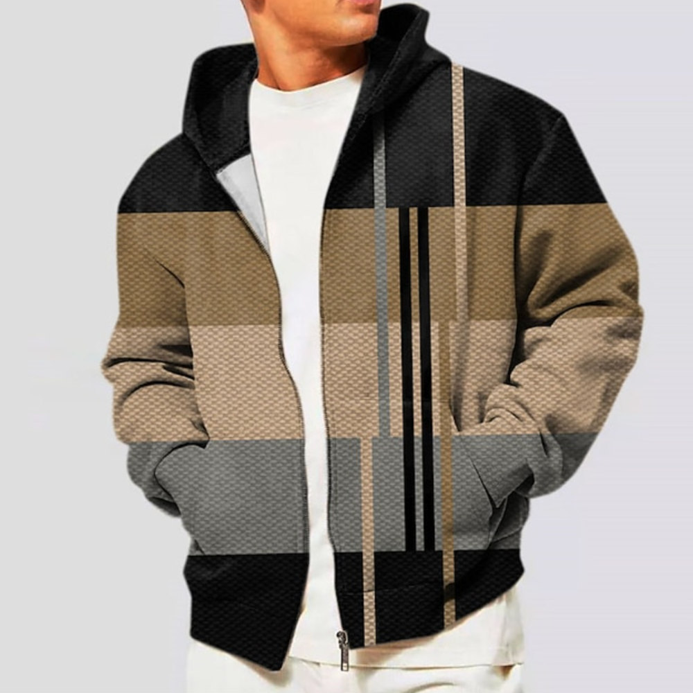 Bequemer Waffel-Pullover mit Zipper - IdealeKleiden