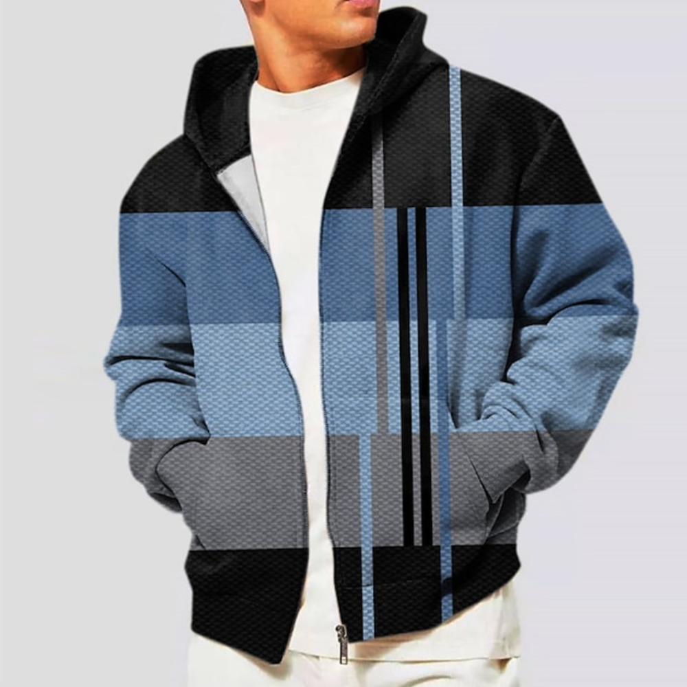 Bequemer Waffel-Pullover mit Zipper