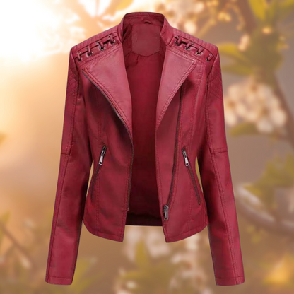 Lederjacke Damen Stilvoll Elegант