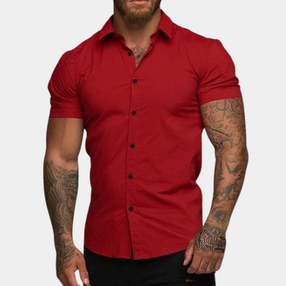 Sommer Herrenhemd Kurzarm Eleganter Kragen