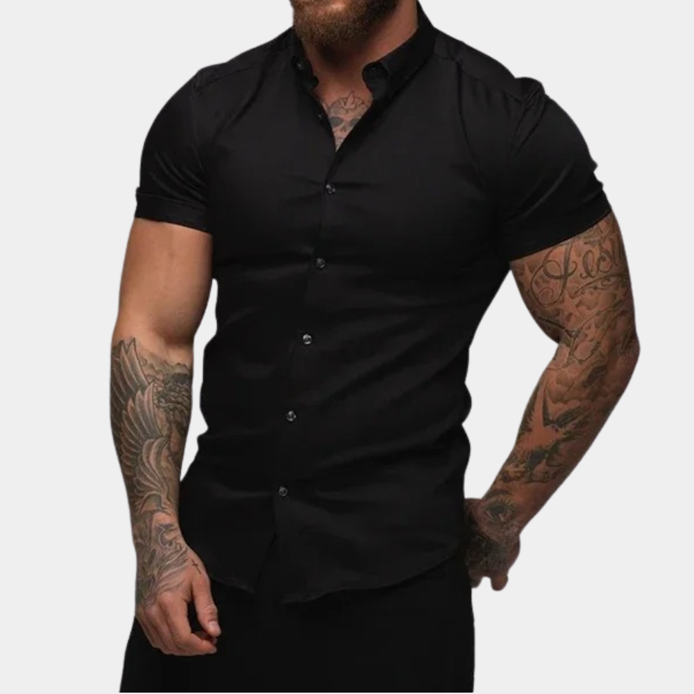 Sommer Herrenhemd Kurzarm Eleganter Kragen - IdealeKleiden