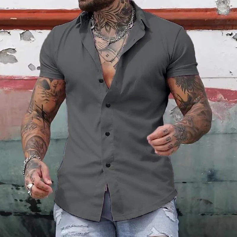 Slim Fit Hemd Modisch Kurzarm Herren