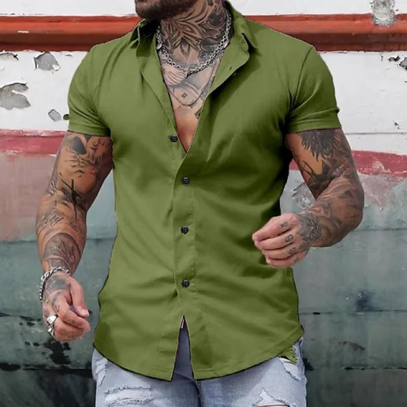 Slim Fit Hemd Modisch Kurzarm Herren