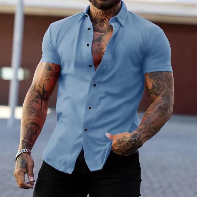 Slim Fit Hemd Modisch Kurzarm Herren