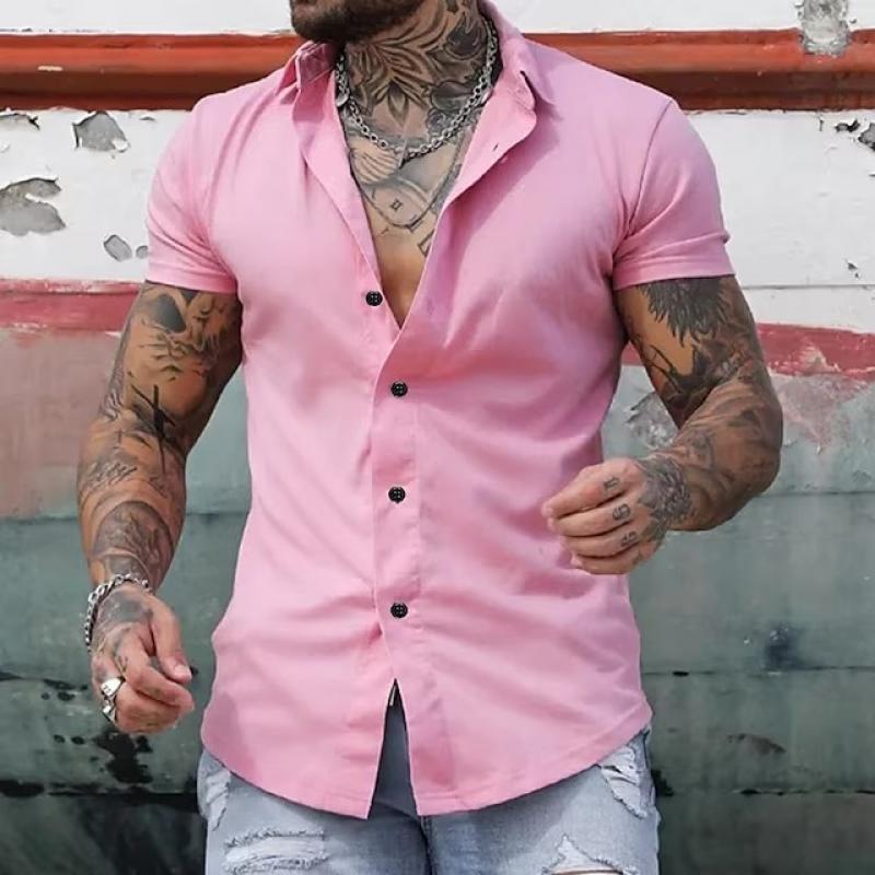 Slim Fit Hemd Modisch Kurzarm Herren