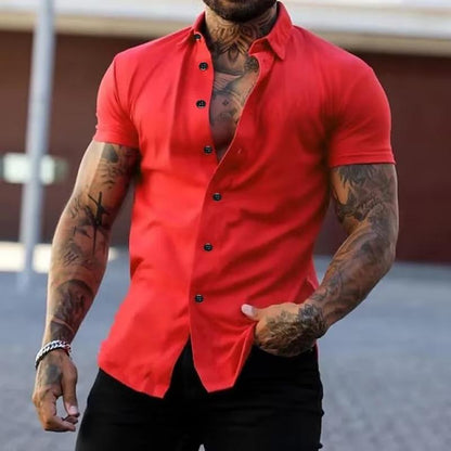 Slim Fit Hemd Modisch Kurzarm Herren