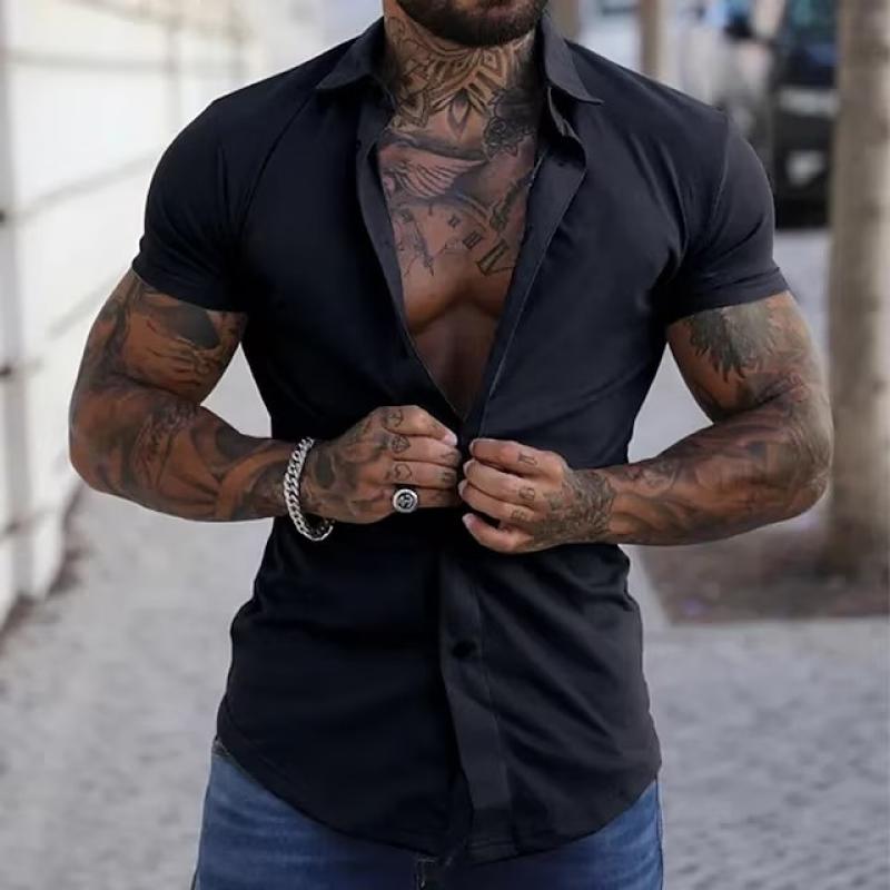 Slim Fit Hemd Modisch Kurzarm Herren