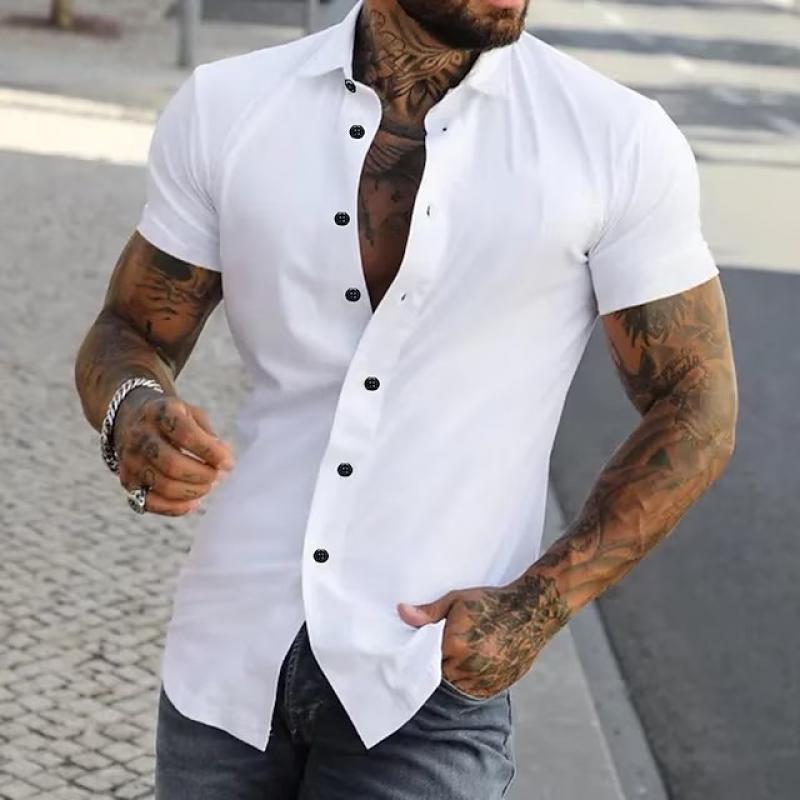 Slim Fit Hemd Modisch Kurzarm Herren