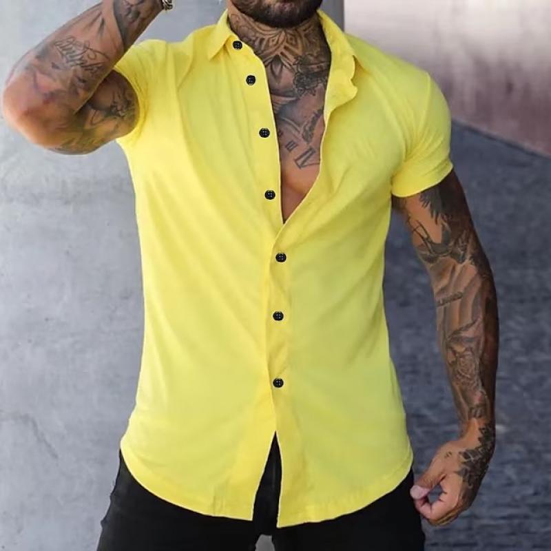 Slim Fit Herrenhemd Kurzarm Modern