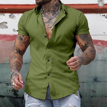 Slim Fit Herrenhemd Kurzarm Modern