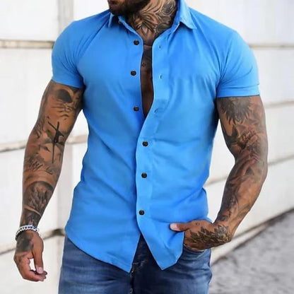 Slim Fit Herrenhemd Kurzarm Modern