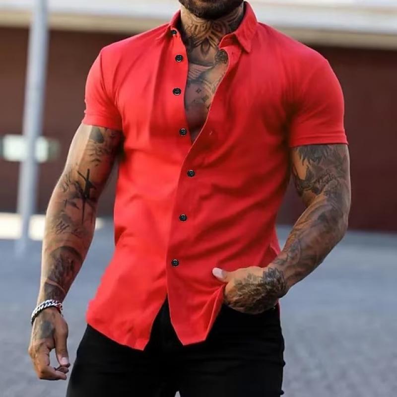 Slim Fit Herrenhemd Kurzarm Modern