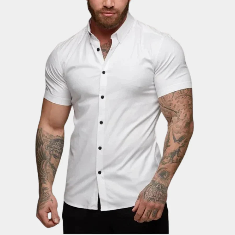 Slim Fit Herrenhemd mit Knöpfen