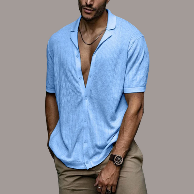 Leichtes Herren Poloshirt mit Knöpfen - IdealeKleiden