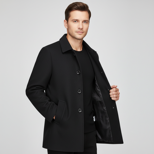 Klassischer Herren Trenchcoat Elegant Schnitt - IdealeKleiden