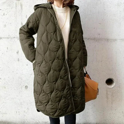 Gepolsterte Oversized Jacke Lange Kapuze