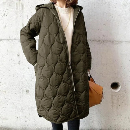 Modischer Parka Mantel mit Kapuze Argyle Muster