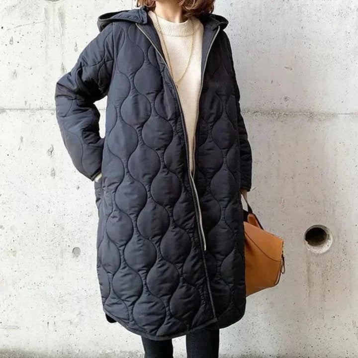 Gepolsterte Oversized Jacke Lange Kapuze - IdealeKleiden
