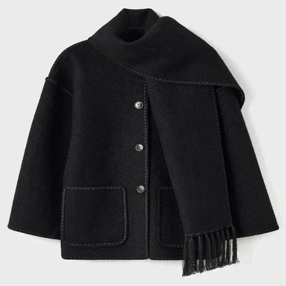 Damen Winterjacke Schal Modern Elegant