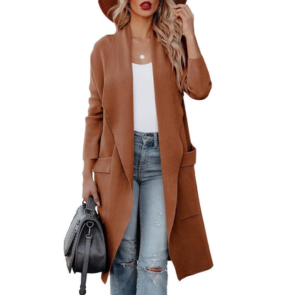 Elegante Damenmantel Suede Wintermode
