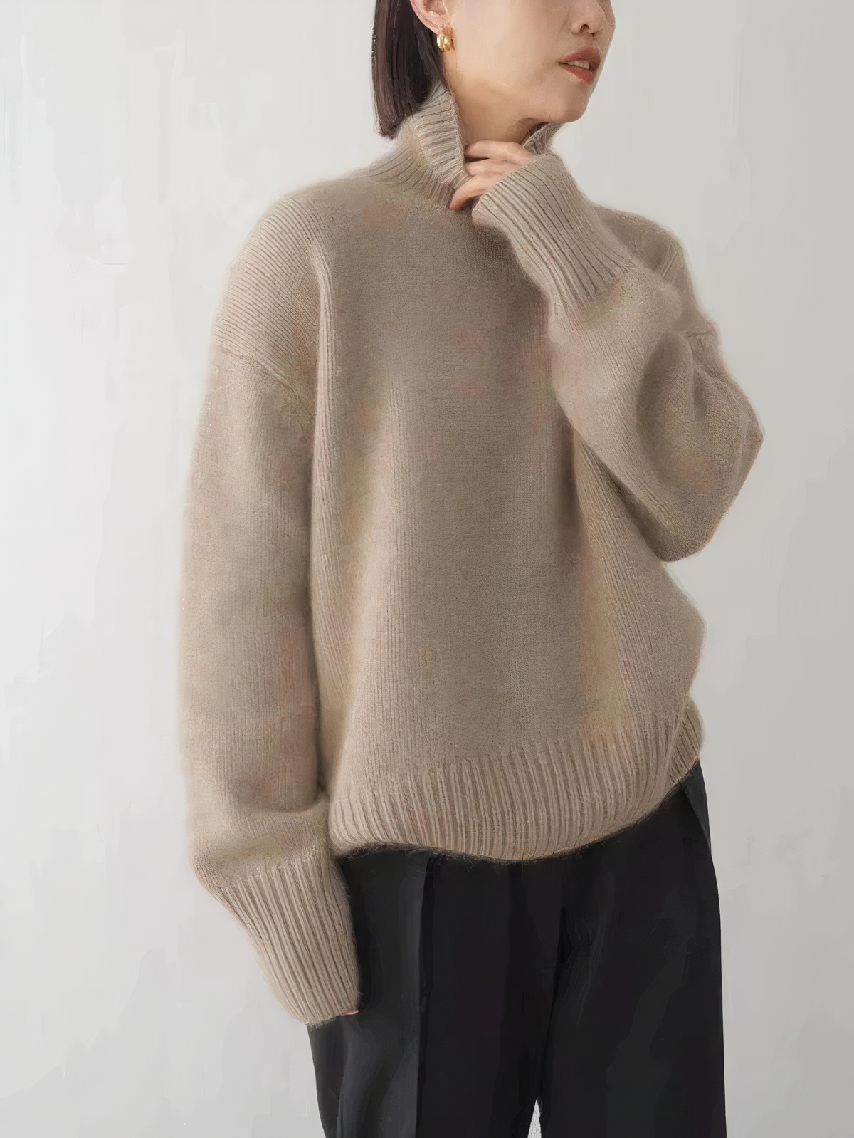 Bequemer Rollkragenpullover Weich Oversized - IdealeKleiden