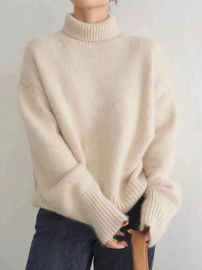 Bequemer Rollkragenpullover Weich Oversized