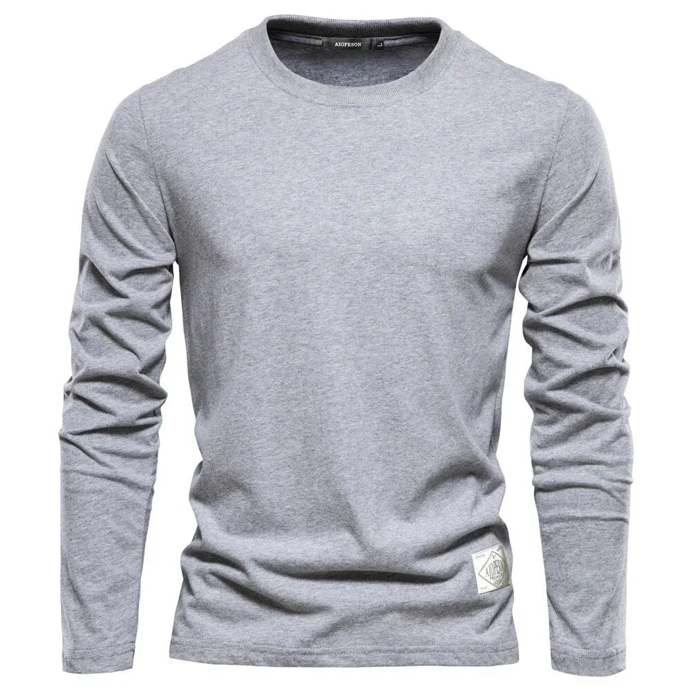 Herren Langarmshirt Bequem Rundhals