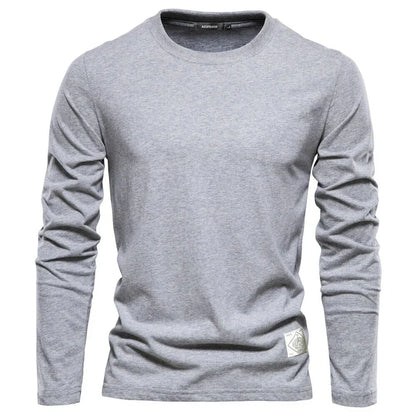 Herren Langarmshirt Bequem Rundhals