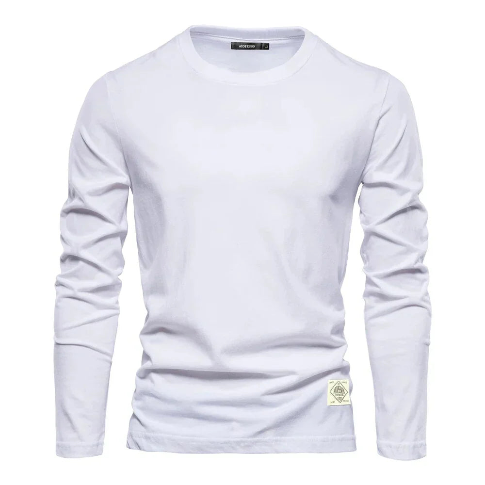 Herren Langarmshirt Bequem Rundhals