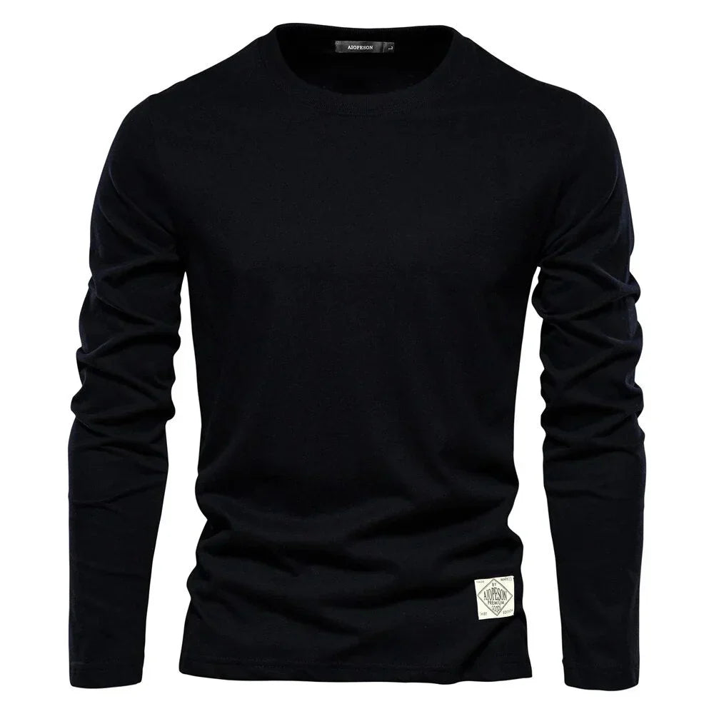 Herren Langarmshirt Bequem Rundhals
