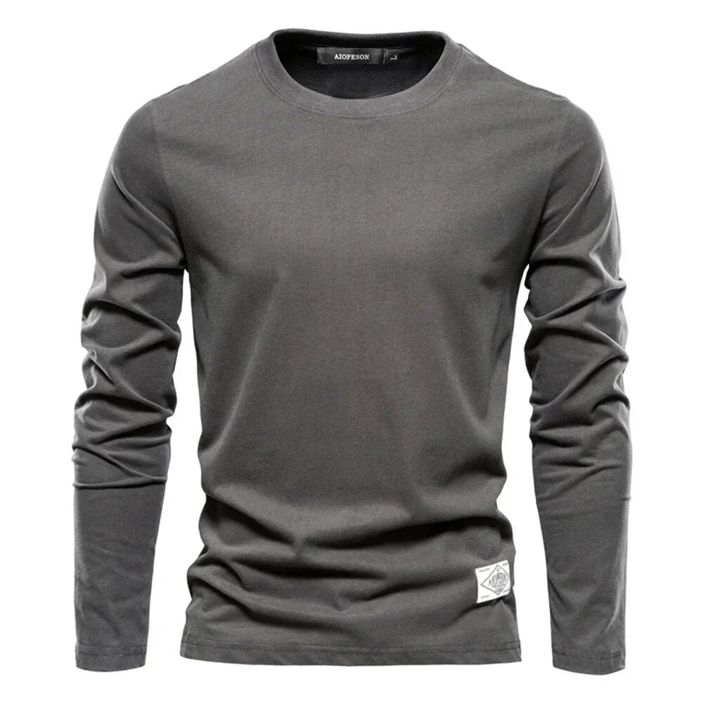 Herren Langarmshirt Bequem Rundhals