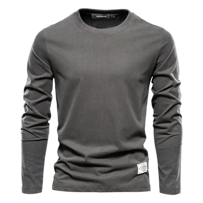 Herren Langarmshirt Bequem Rundhals