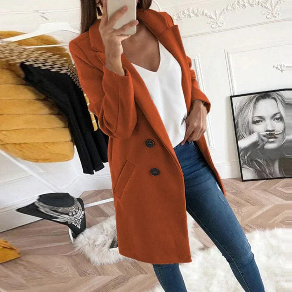 Eleganter Langmantel Business Chic