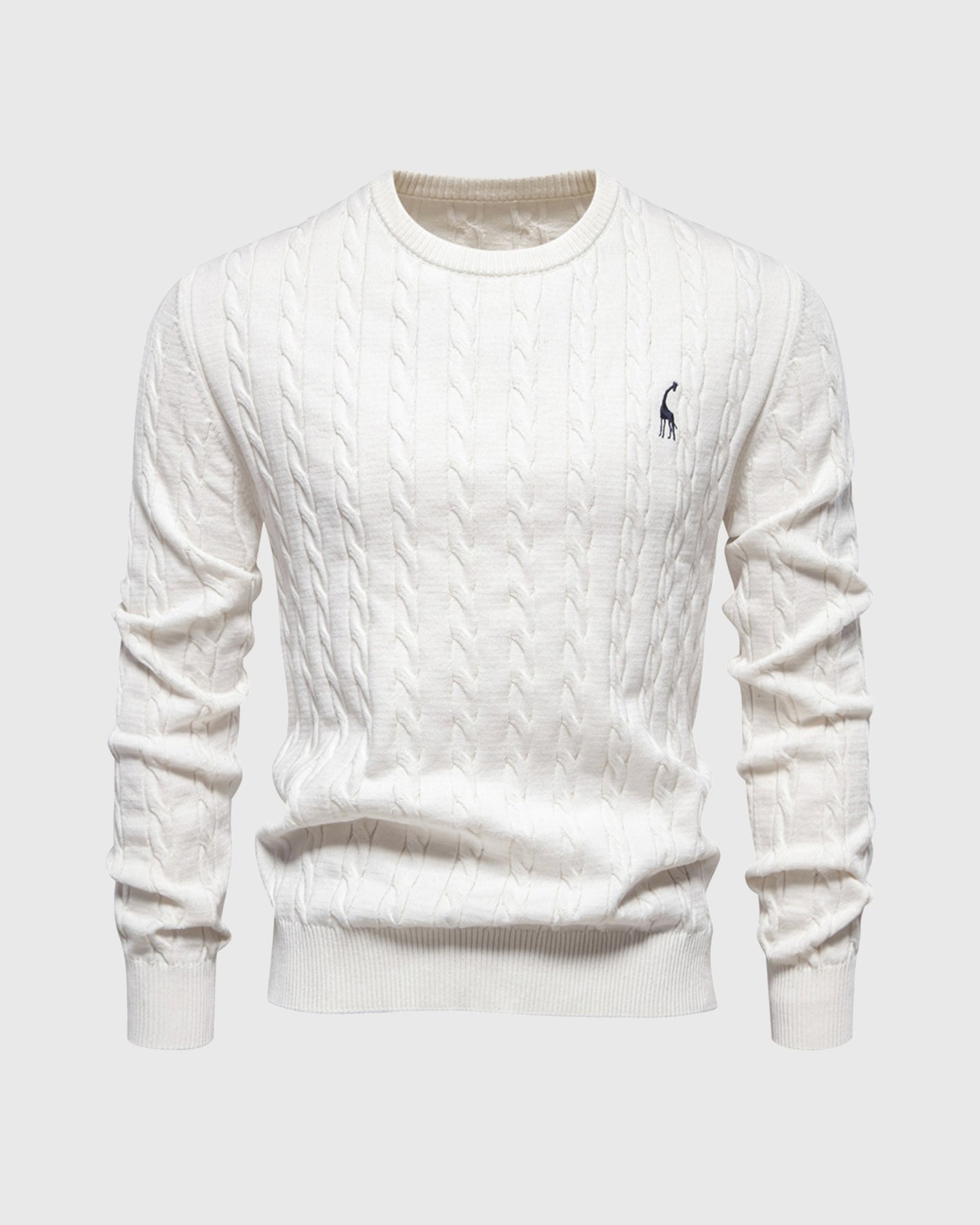 Stylische Kleidung | Zopfstrick Regular Fit Rippbündchen Logo Detail