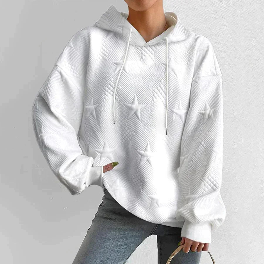 Damen Kapuzenpulli mit Sternenstickerei - IdealeKleiden