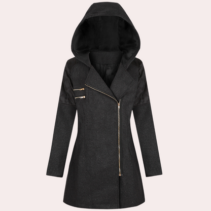 Stylischer Damen Wintermantel mit Kapuze