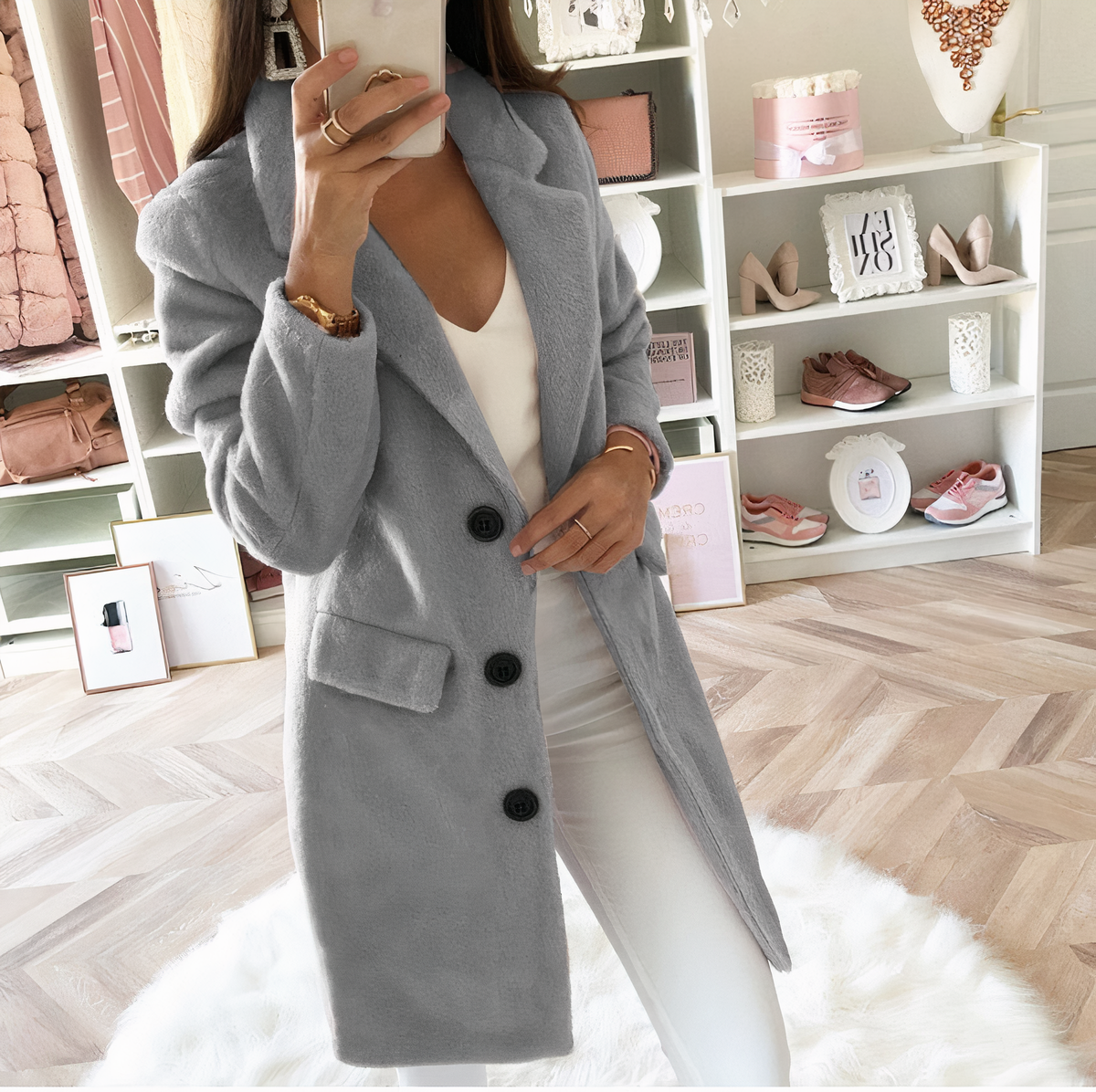 Elegante Damenmantel Lange Stylische Jacke