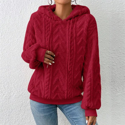 Kuschel-Pullover Teddy-Fleece Kapuze