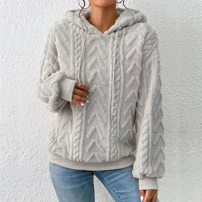 Kuschel-Pullover Teddy-Fleece Kapuze