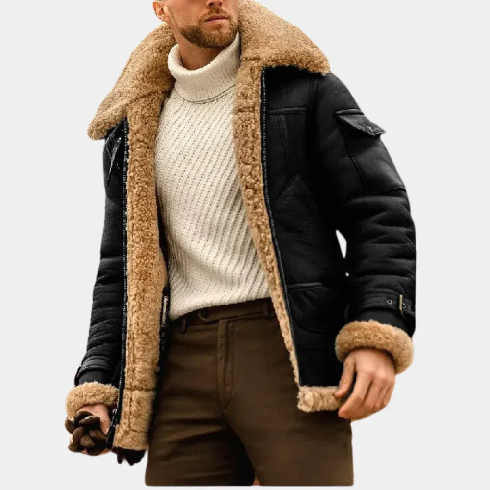 Leder Pilotenjacke Herren Winter Style