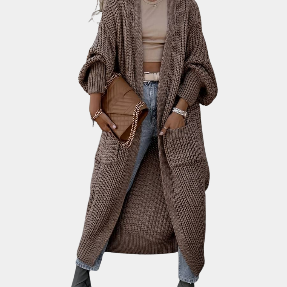 Damen Cardigan Langärmelig mit Taschen & Weichem Stoff