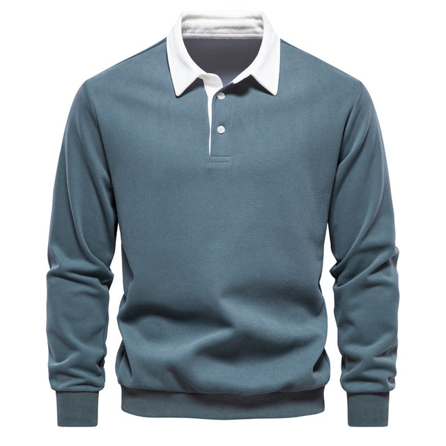 Herren Langarm Polo Shirt Relaxed Fit