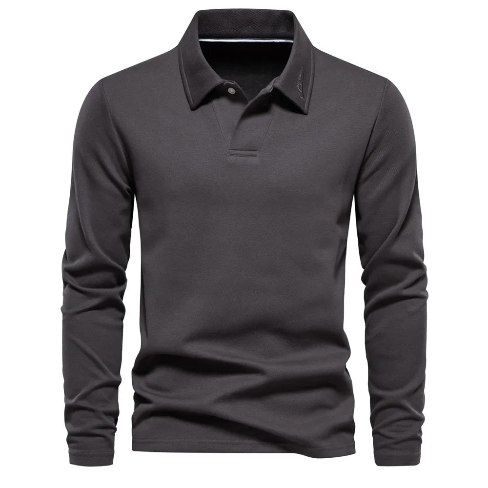 Herren Langarm Polo Shirt Modern