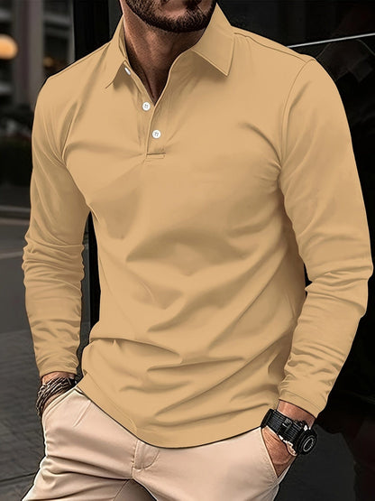 Herren Poloshirt Elegant Langarm