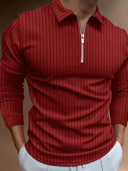 Herren Poloshirt Slim Fit Stehkragen