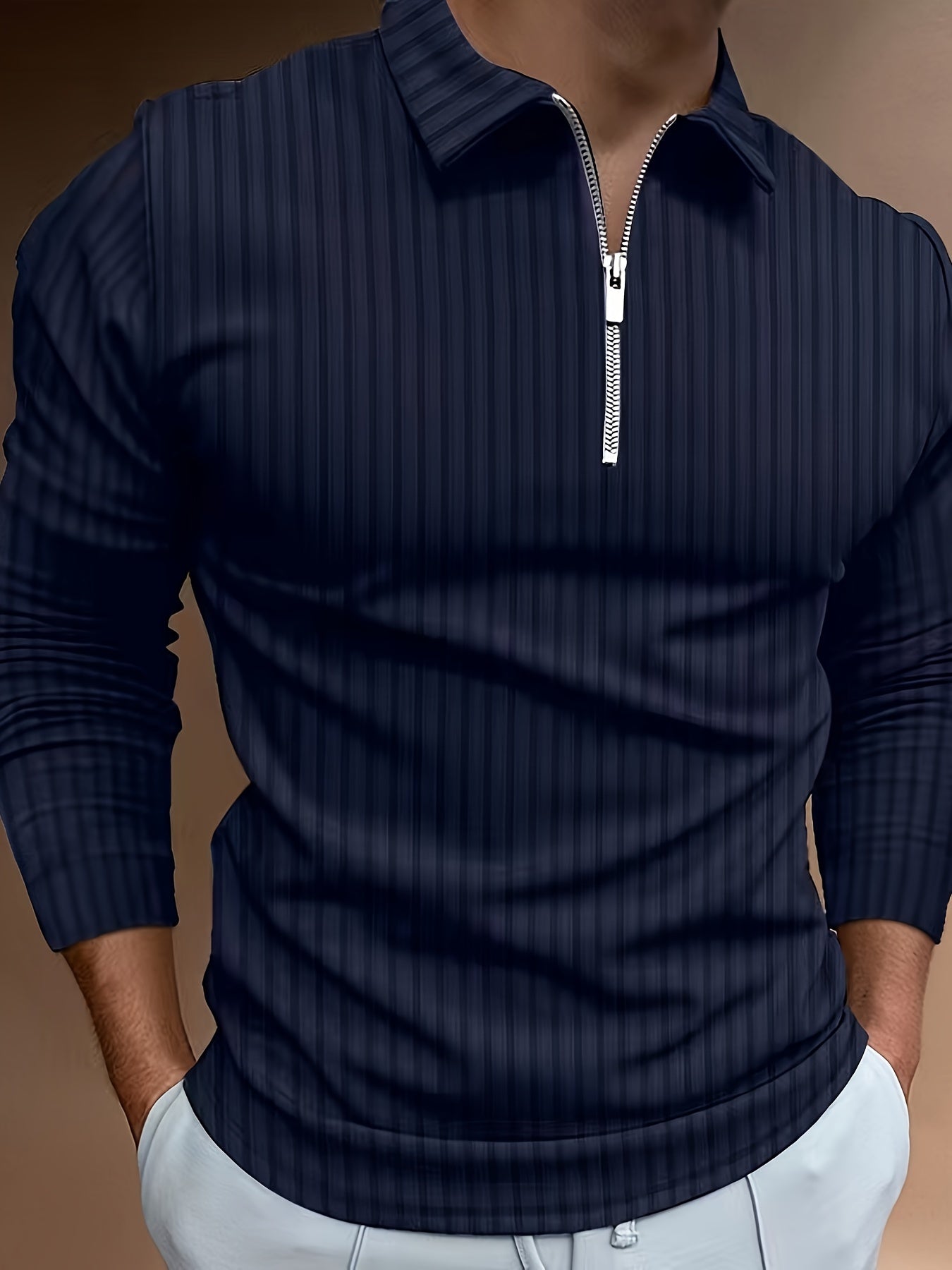 Herren Poloshirt Slim Fit Stehkragen - IdealeKleiden