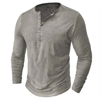 Herren Langarmshirt Mit Knöpfen